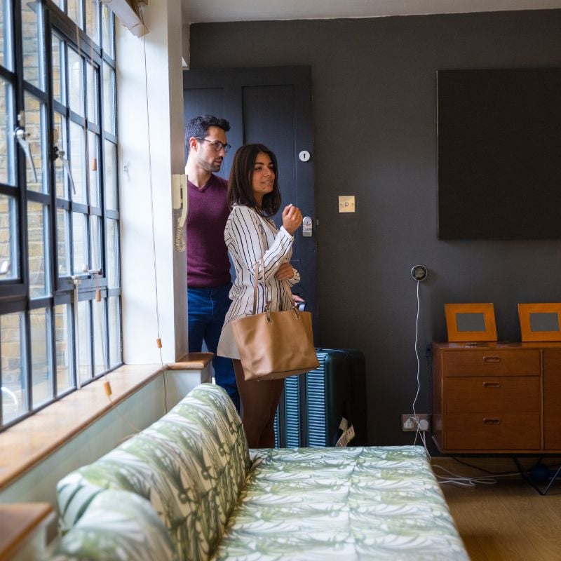 couple visiting a rental listing